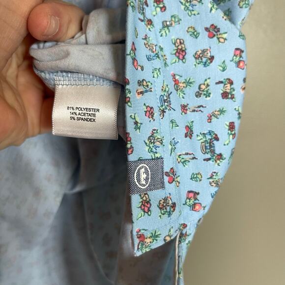 PETER MILLAR SEASIDE DRIRELEASE NATURAL TOUCH PARTY PARROTS POLO Blue Size Large - Picture 15 of 15